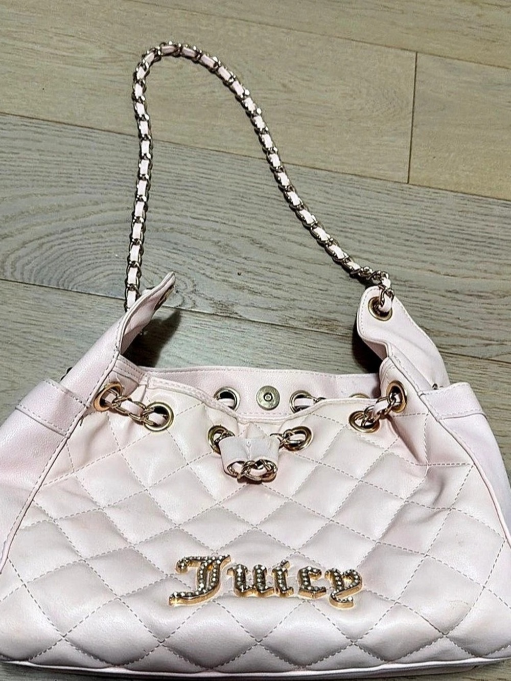 Juicy Couture Quilted Chain Shoulder Bag in Pink